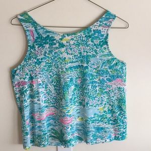 Sleeveless Lilly Pulitzer T with crisscross detail